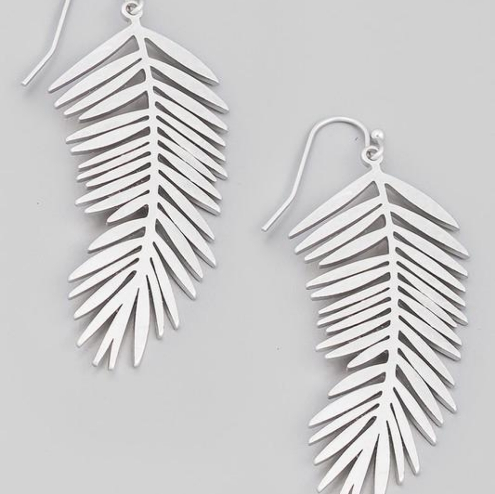 Pine Leaf Drop Dangle Earrings